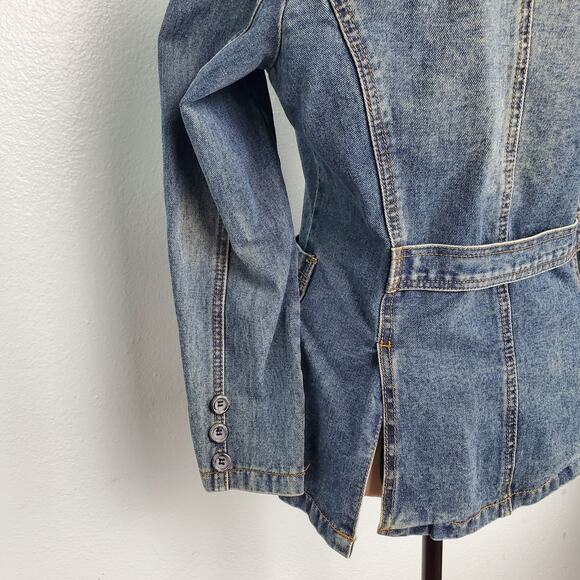 Women Denim Blue Jacket Size L - Picture 5 of 8
